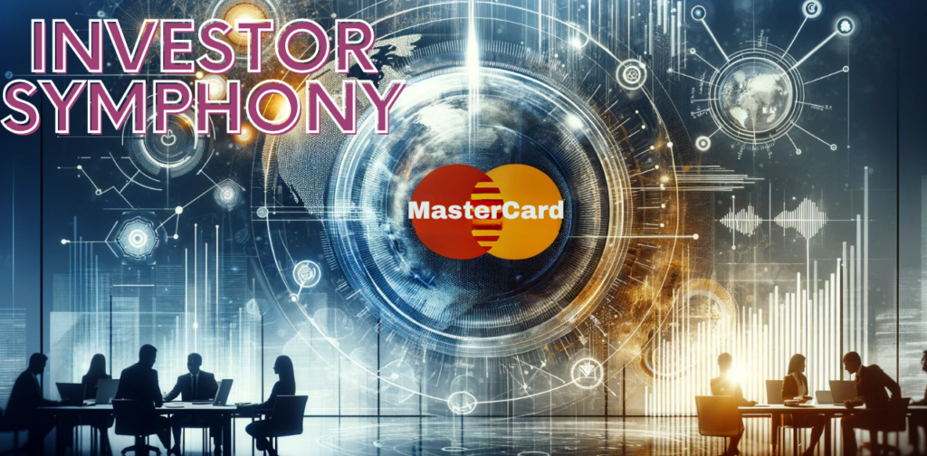 A dynamic scene featuring Corr, engaged in conducting a metaphorical 'Investor Symphony' with Mastercard's precision. Corr stands confidently, holding a conductor's baton, surrounded by financial charts and graphs that resemble musical notes. The vibrant visuals convey a sense of orchestration and control in managing investment portfolios, symbolizing Corr's responsibilities as a skilled conductor in the world of finance